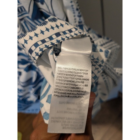 FARM Rio Ancient Garden‎ Midi Dress Women's Small Cotton Puff Sleeve Sz Medium - Picture 13 of 13